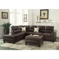 3 Piece Faux Leather Sectional Sofa Set with Ottoman I773931