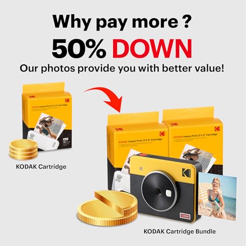 2-in-1 Instant Camera and Photo Printer 3x3 inches Yellow E591218