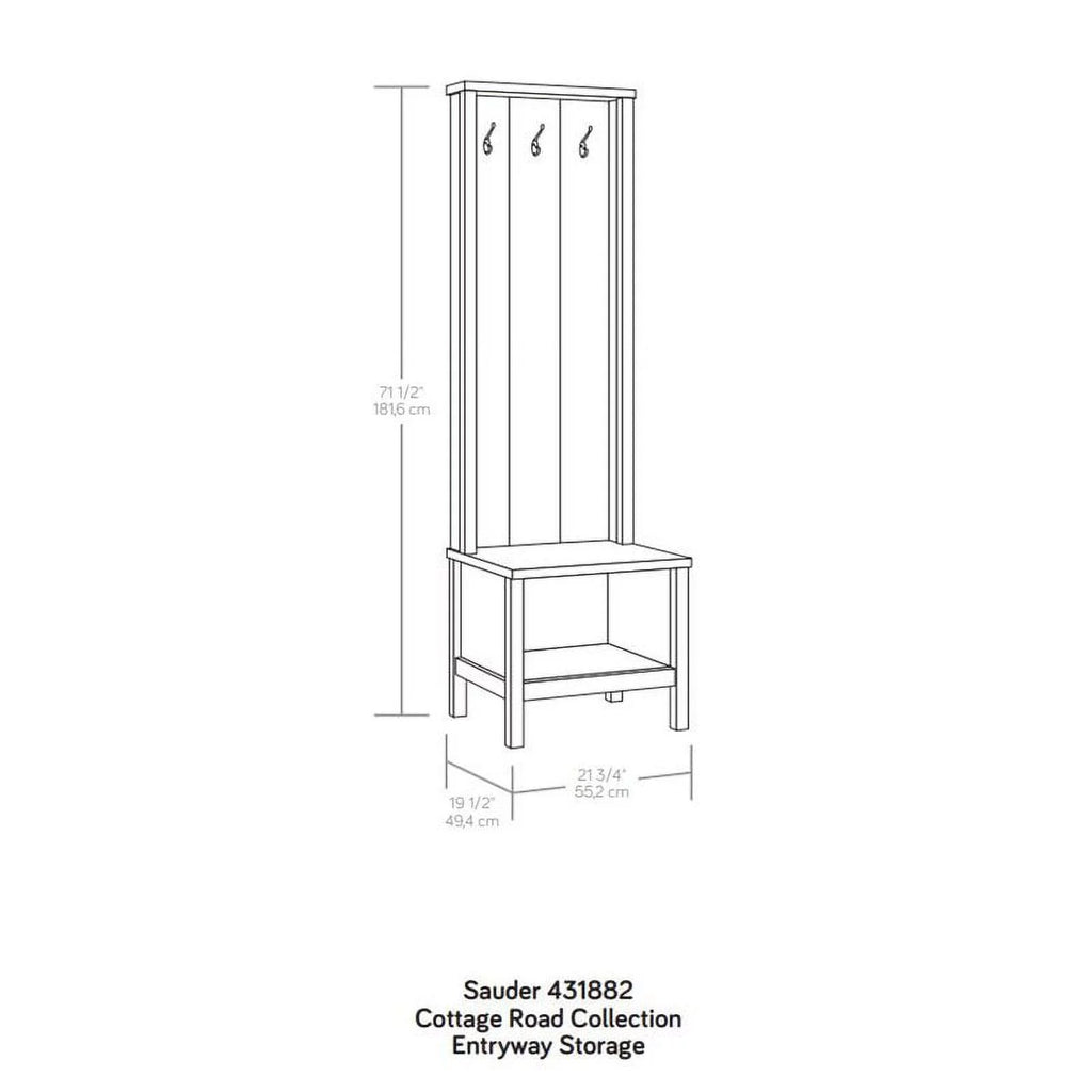 Soft White Entryway Bench with Storage S32335