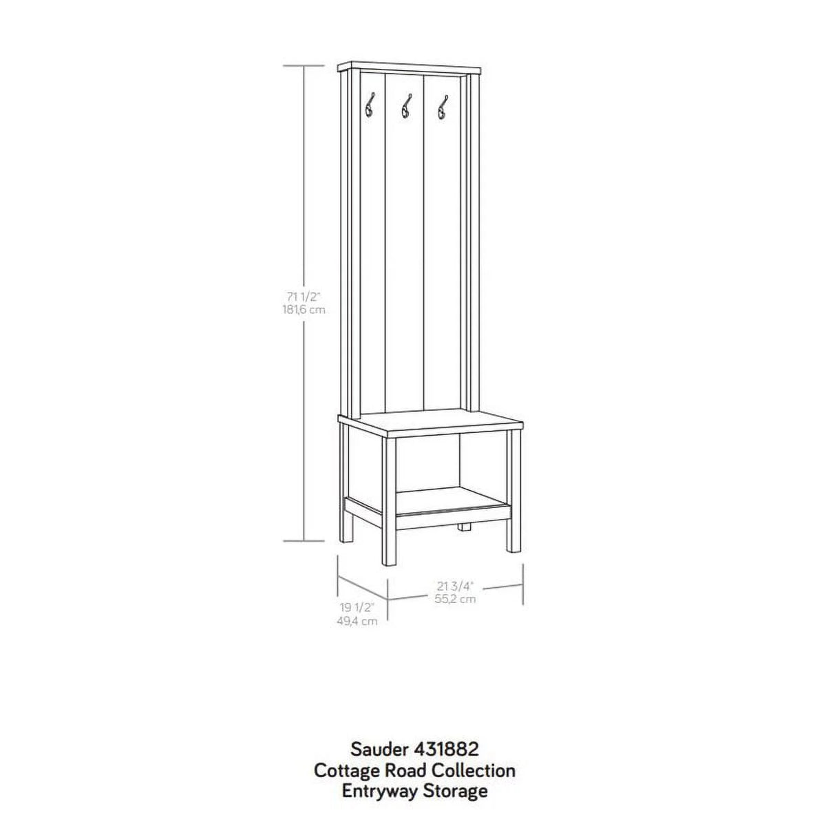 Soft White Entryway Bench with Storage S32335