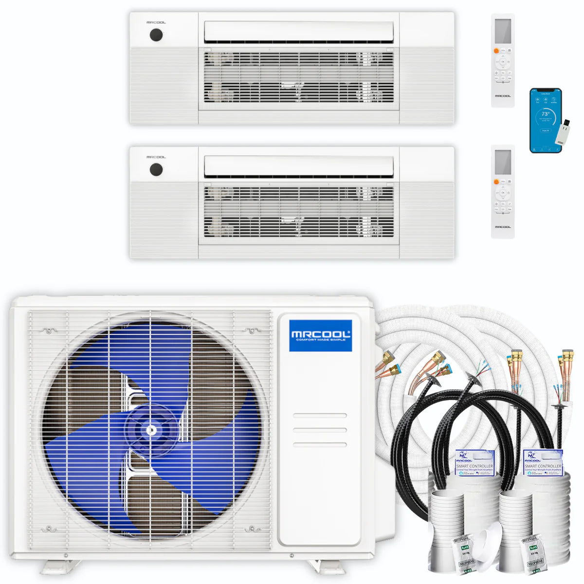 24,000 BTU 2 Zone Ceiling Cassette Ductless Air Conditioner and Heat Pump D36241