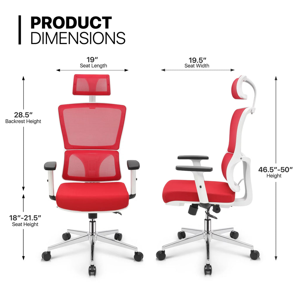 Computer Desk & Chair Set Adjustable Swivel Office Chair L Shaped Writing Table Workstation with Monitor Stand Red X77951