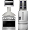 36 Gas Range, Range Hood, Refrigerator, Microwave and Wine Cooler H69422