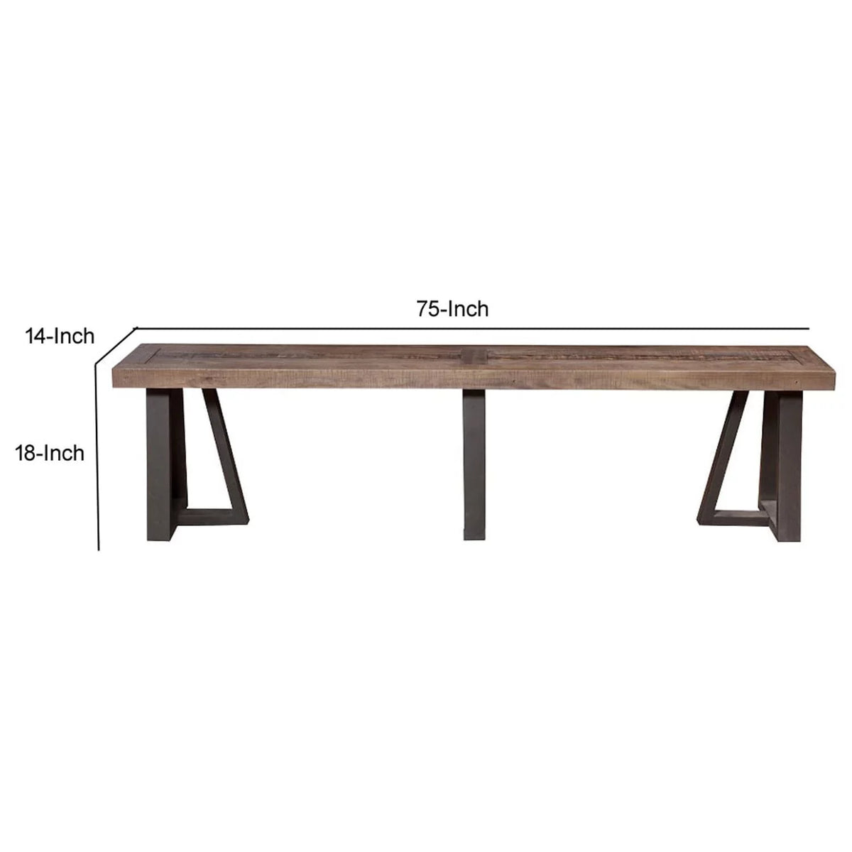 Wood & Metal Dining Bench J41318