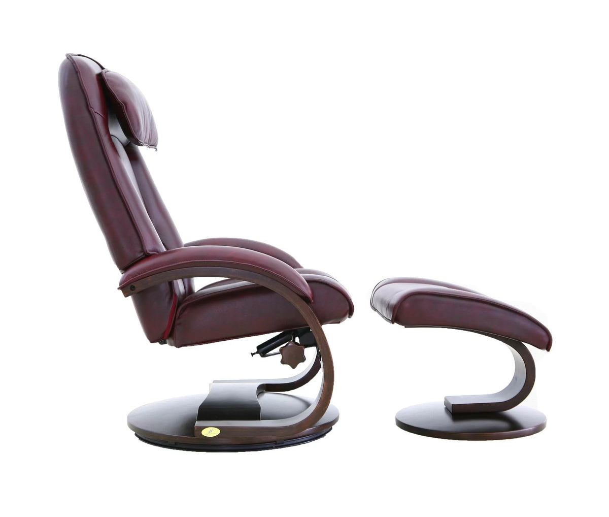 Merlot Red Recliner Chair with Ottoman A709156