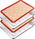 16 inch Stainless Steel Baking Sheet with Rack & Mat Set of 6 G94022