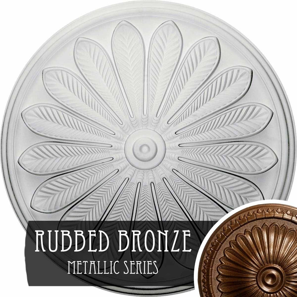 Hand-Painted Rubbed Bronze Ceiling Medallion W522