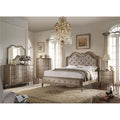 Queen Size Beige Fabric Bed Q720743
