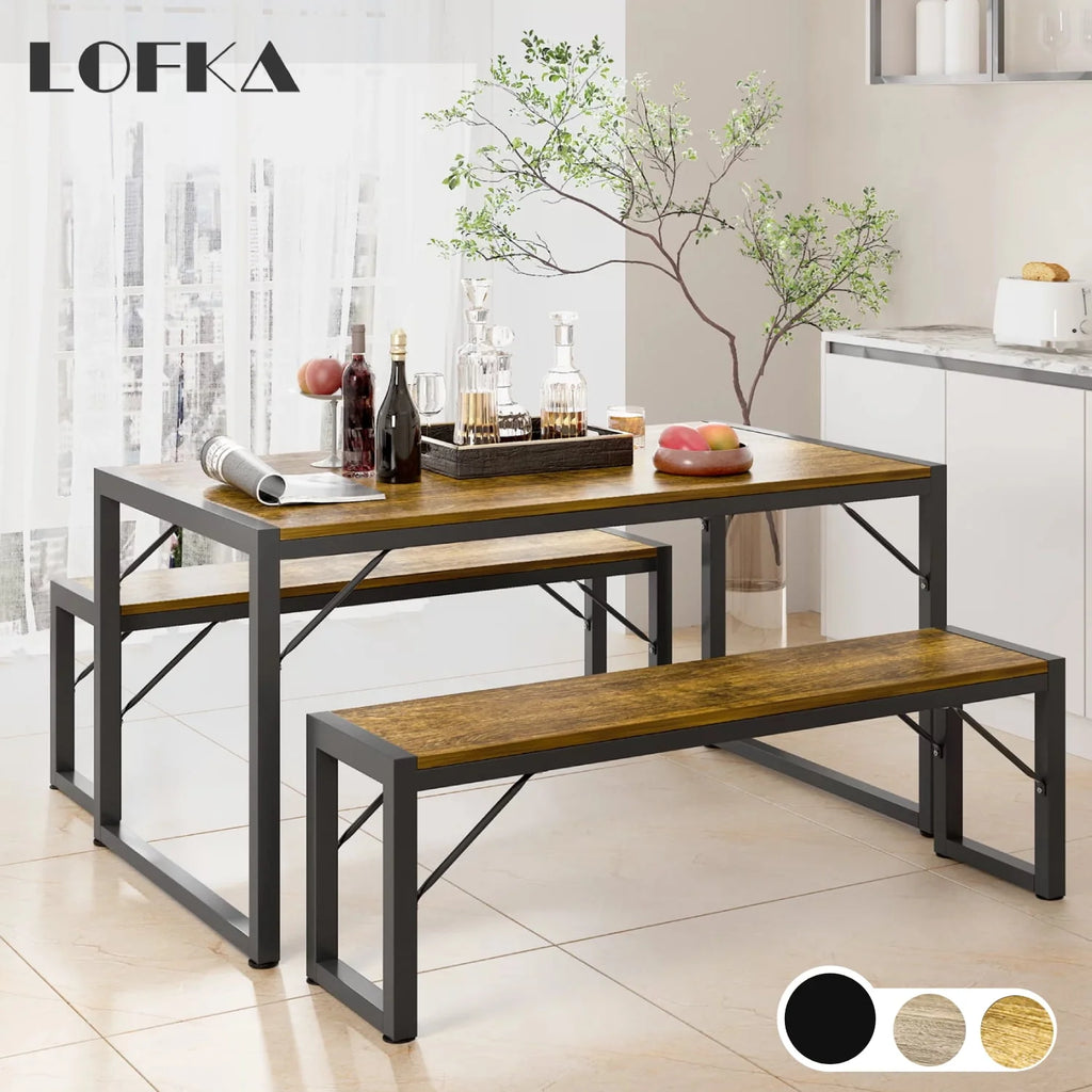 Black Modern Dining Table and Chairs for 4 D28891