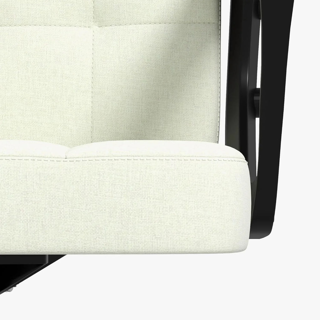 Cream White Fabric Office Chair with Arms F77256