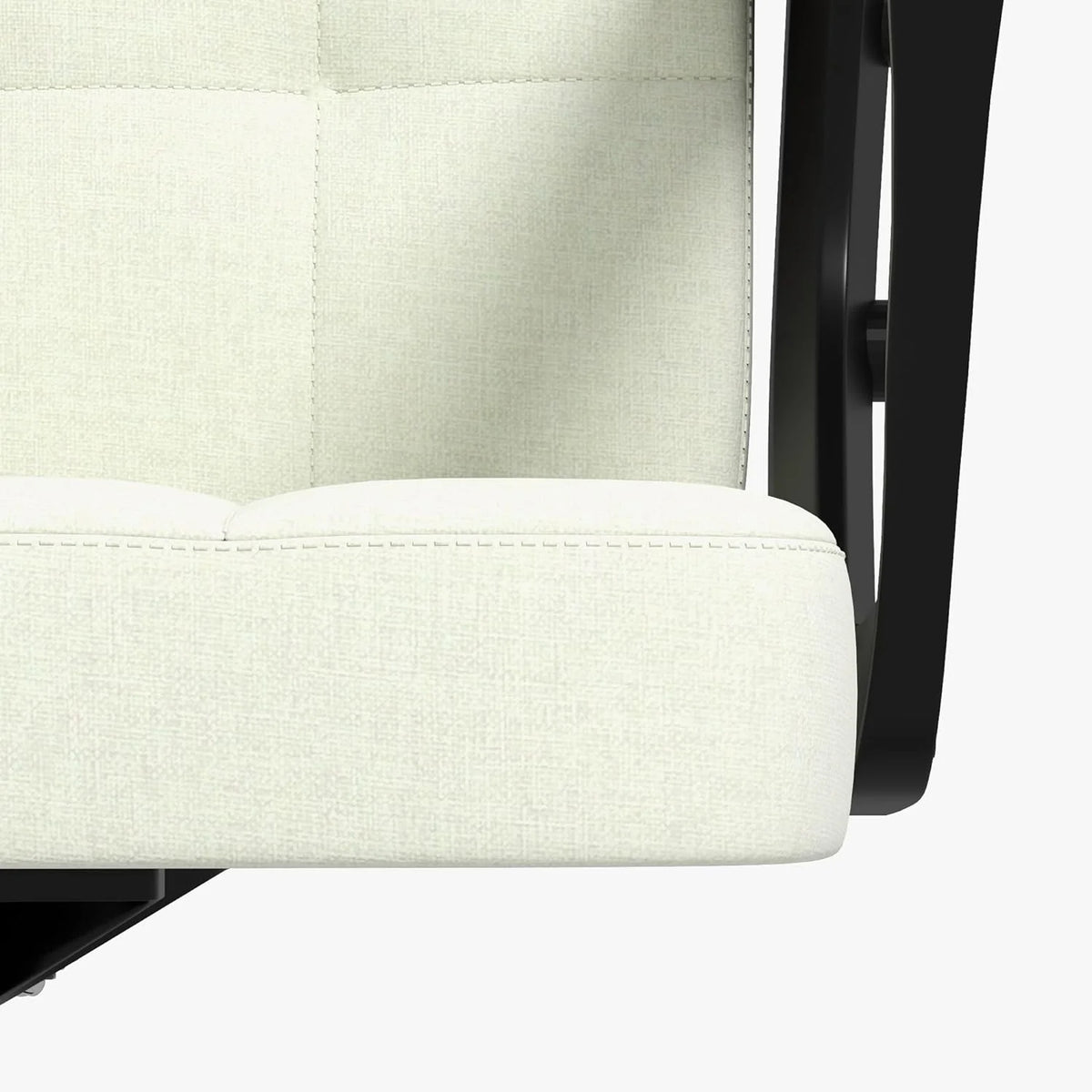 Cream White Fabric Office Chair with Arms F77256