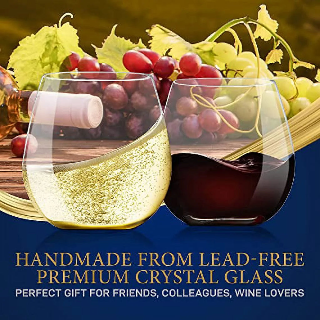 Stemless Wine Glasses Set of 12 U561