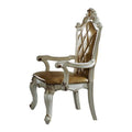 White & Brown Wood & Leather Dining Chairs Set of 2 X794