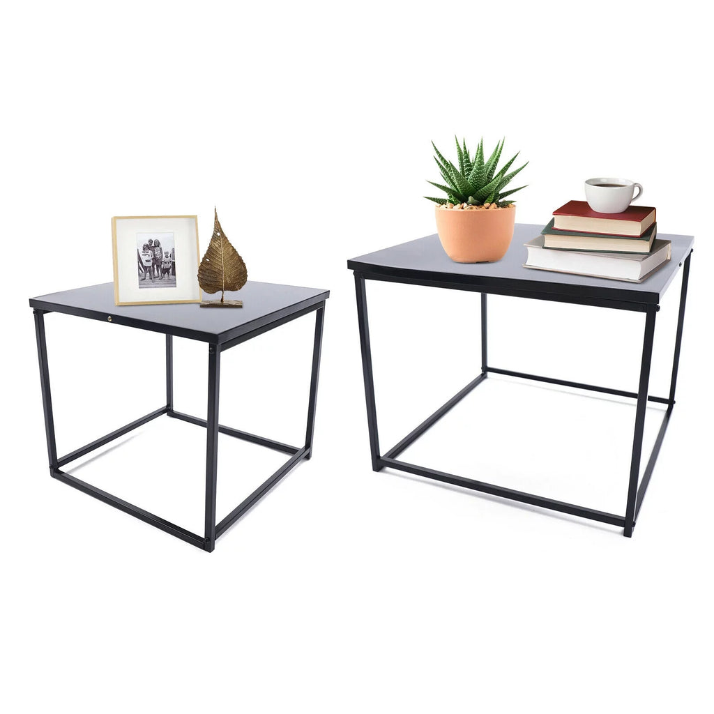 2pcs Black Metal Side Table G951294