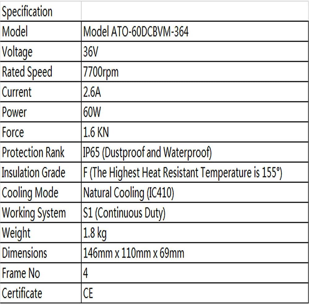 36V DC Brushless Vibration Motor 60W Variable Speed V24022