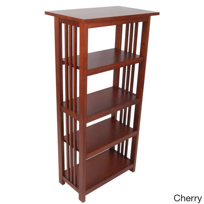 Cherry Wood 48-Inch Bookcase with 4 Shelves M15920