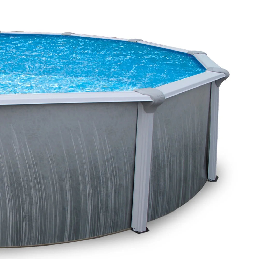 15-ft Round 52-in Deep Metal Wall Swimming Pool O786