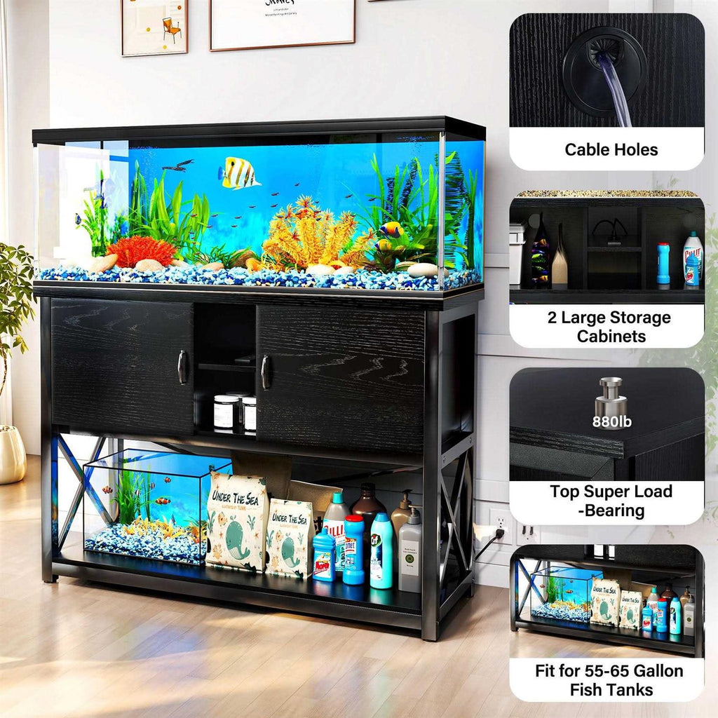 55-75 Gallon Aquarium Stand with Cabinet Y973