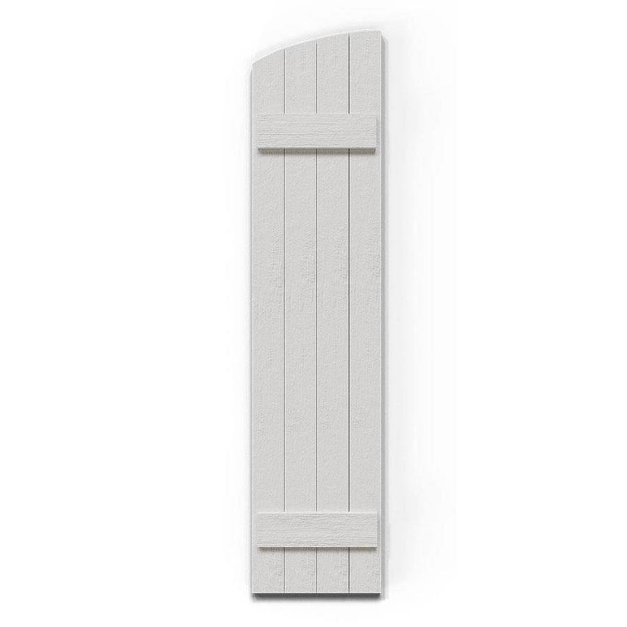 Rustic Faux Wood Shutters with Elliptical Arch Top F551332