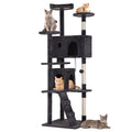 70in Dark Gray Cat Tree Tower with Scratching Posts L4495