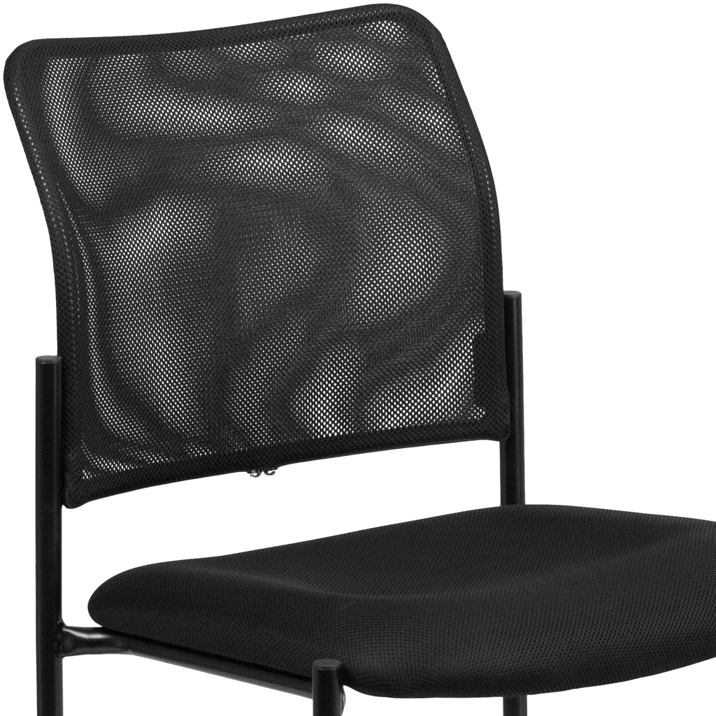 Black Mesh Stackable Steel Side Chair O418