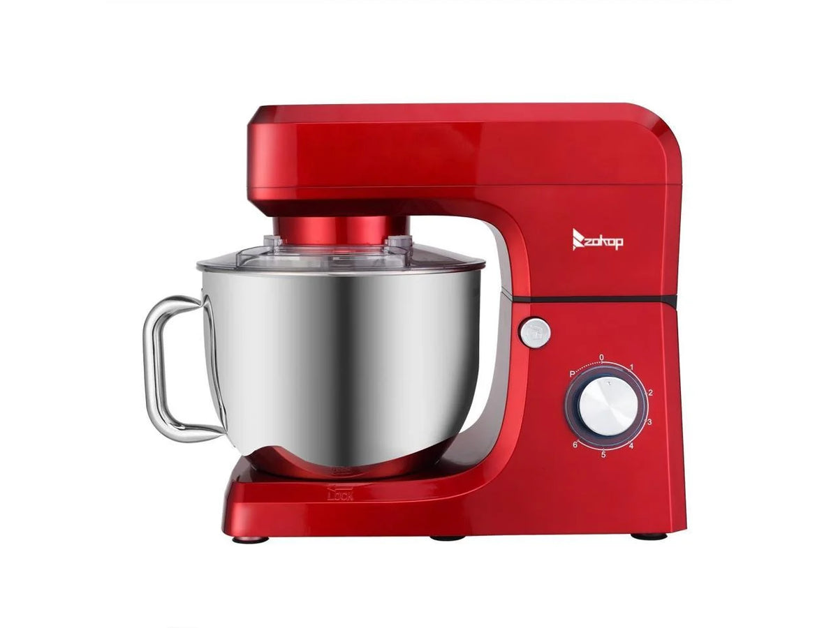 Red 6 Speed Control 7.5QT Electric Stand Mixer with Stainless Steel Bowl Q133462