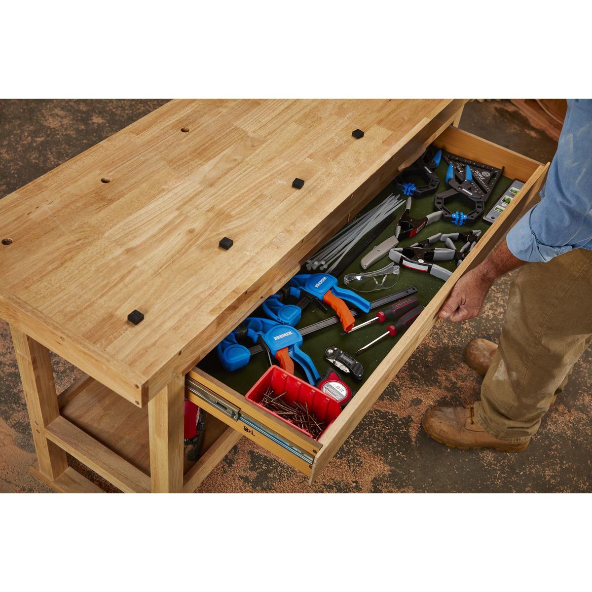 60 in. 3-Drawer Hardwood Workbench U66536