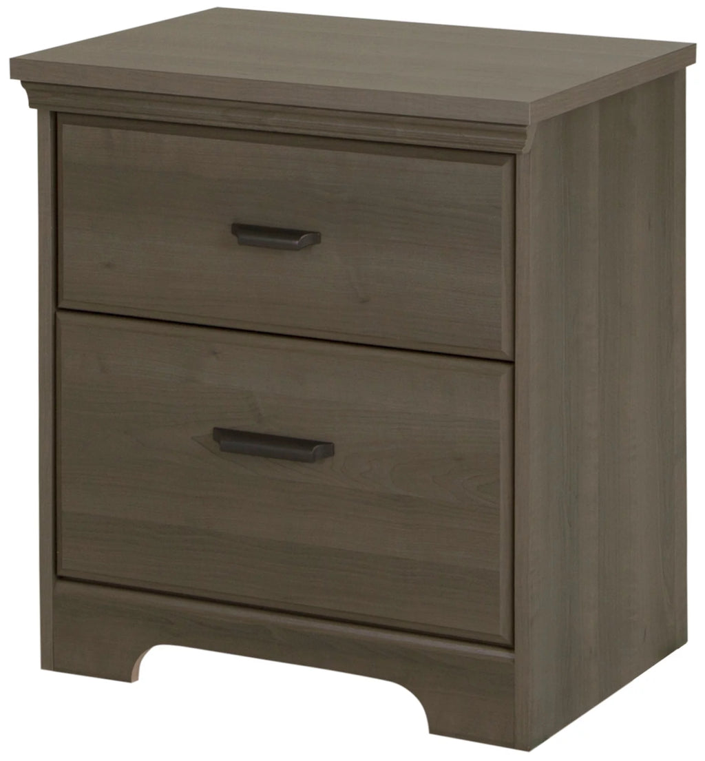 Gray 6 Drawer Double Dresser and 2 Drawer Nightstand S962