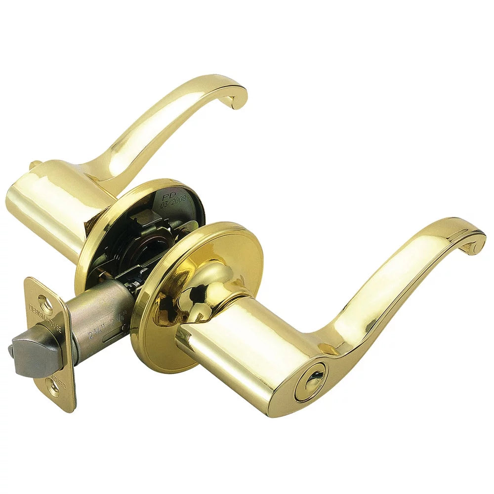 Entry Door Lever Adjustable Backset Polished Brass X424