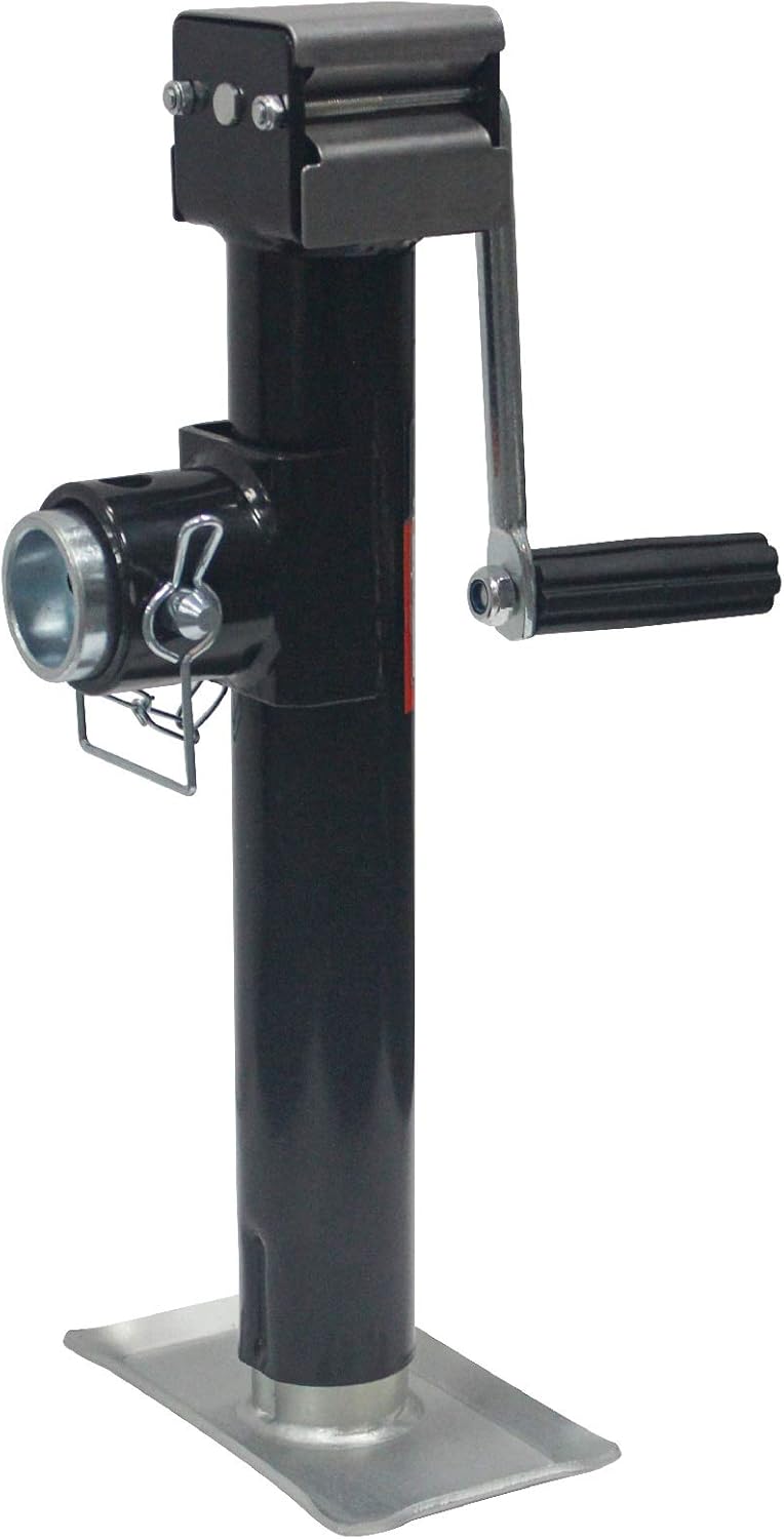 Side Wind Weld-On Pipe-Mount Swivel Trailer Jack 5000 lbs 10 Inches Vertical Travel A3 Steel Pack of 2 H990