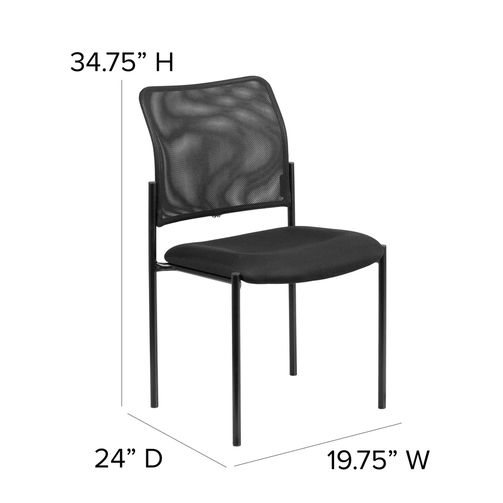 Black Mesh Stackable Steel Side Chair O418