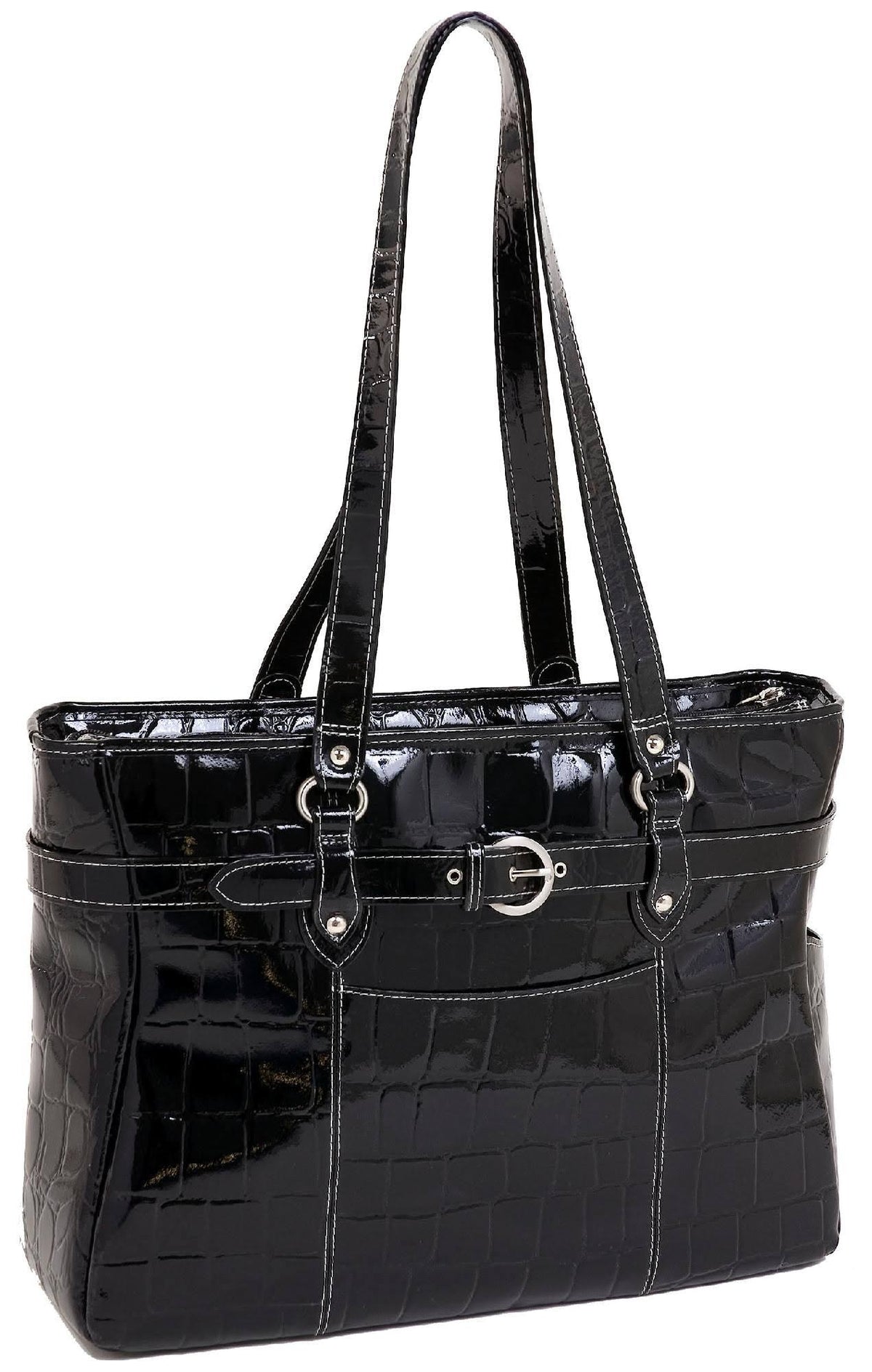 Black Leather Laptop Tote G486041