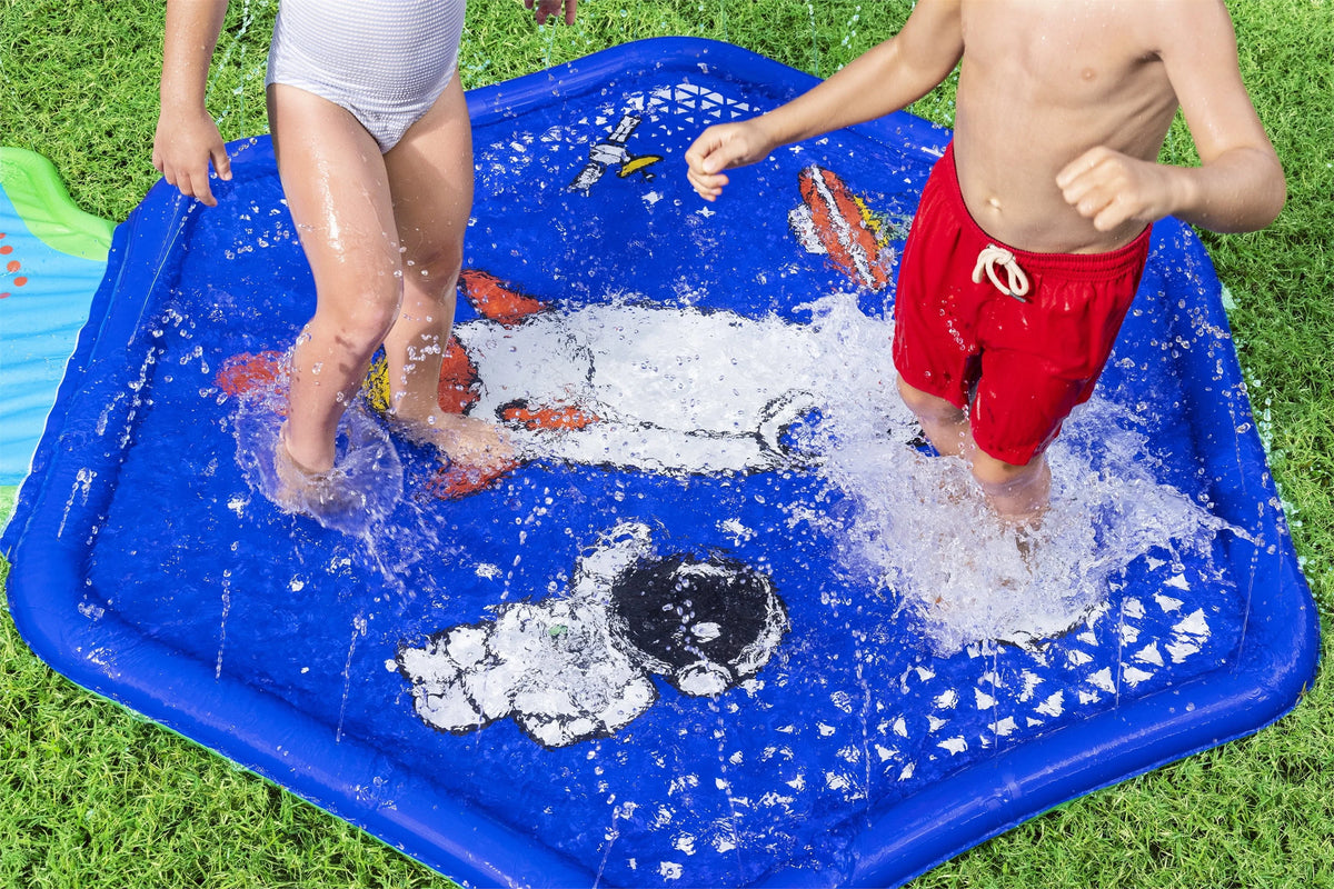 Kids Sprinkler Splash Pad and Inflatable Water Slide W83203