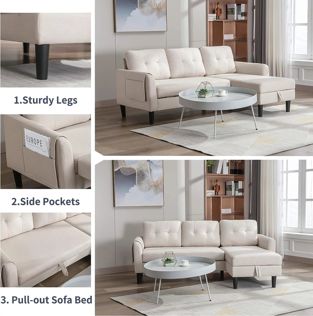 L Shaped Sectional Sofa with Storage Chaise I4408