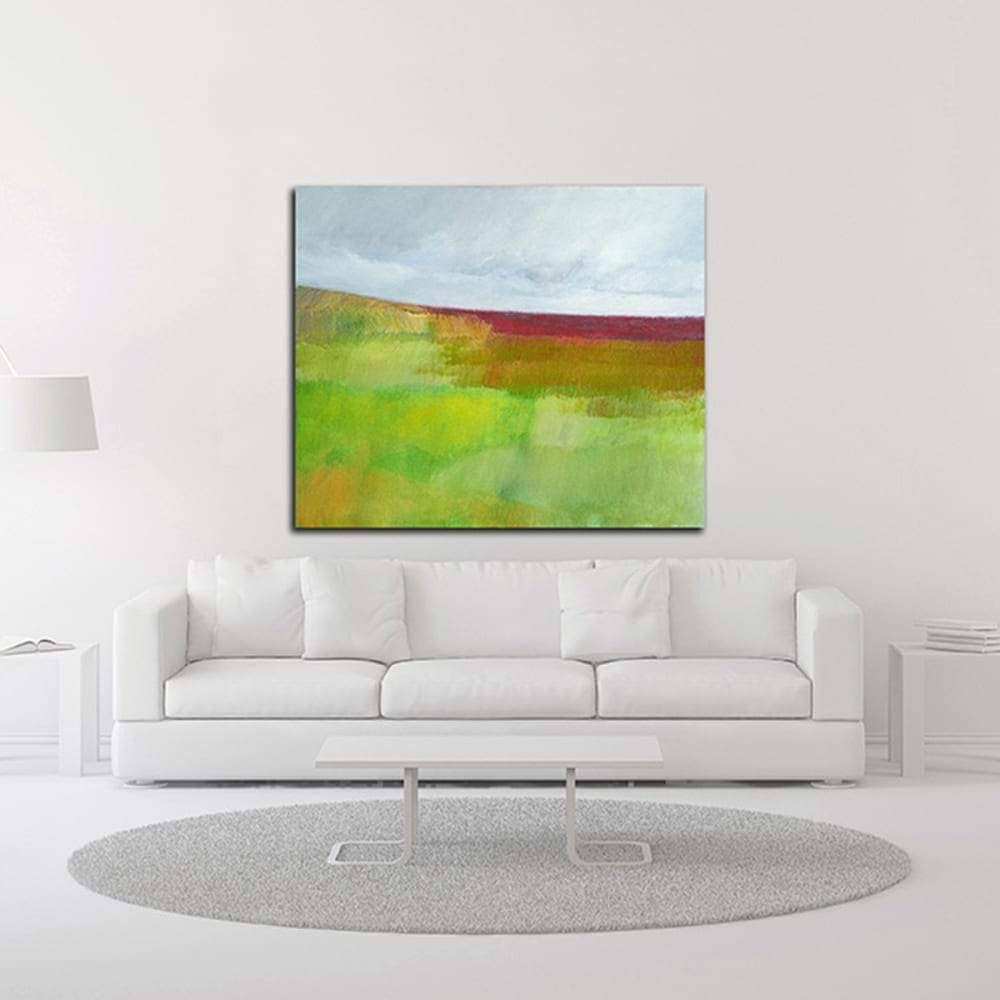 Green and Red Print on Canvas E19332