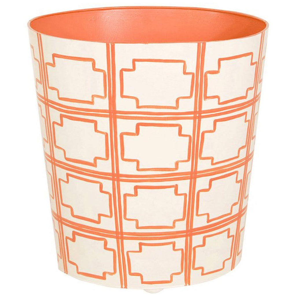 Oval Wastebasket Yellow and Cream V232954