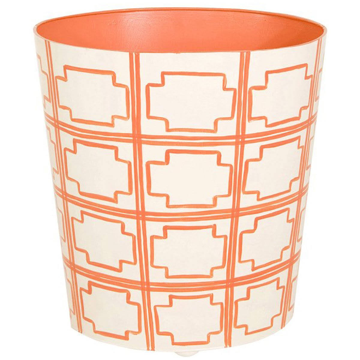 Oval Wastebasket Yellow and Cream V232954