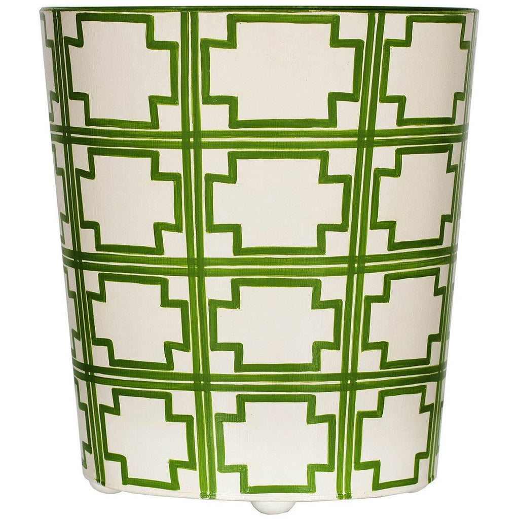 Oval Wastebasket Yellow and Cream V232954
