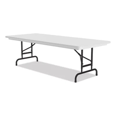 Adjustable Folding Tables, Rectangular, 96" x 30" x 22" to 32", Gray Top, Black Legs Q54357