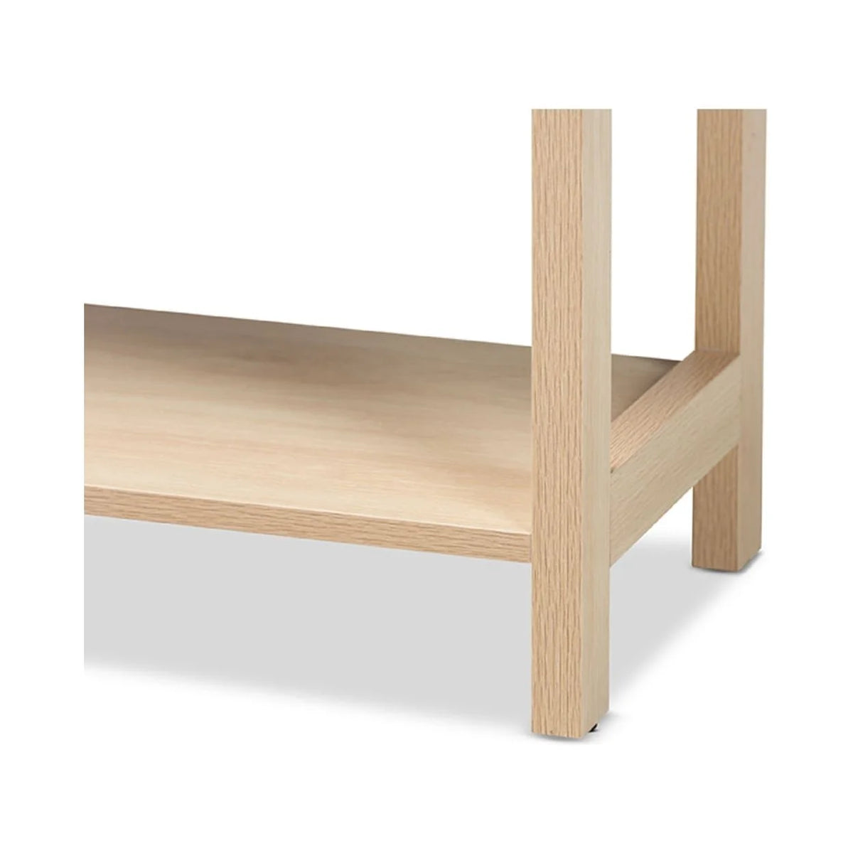 Light Brown Wood 2-Drawer Console Table with Rattan Z409592
