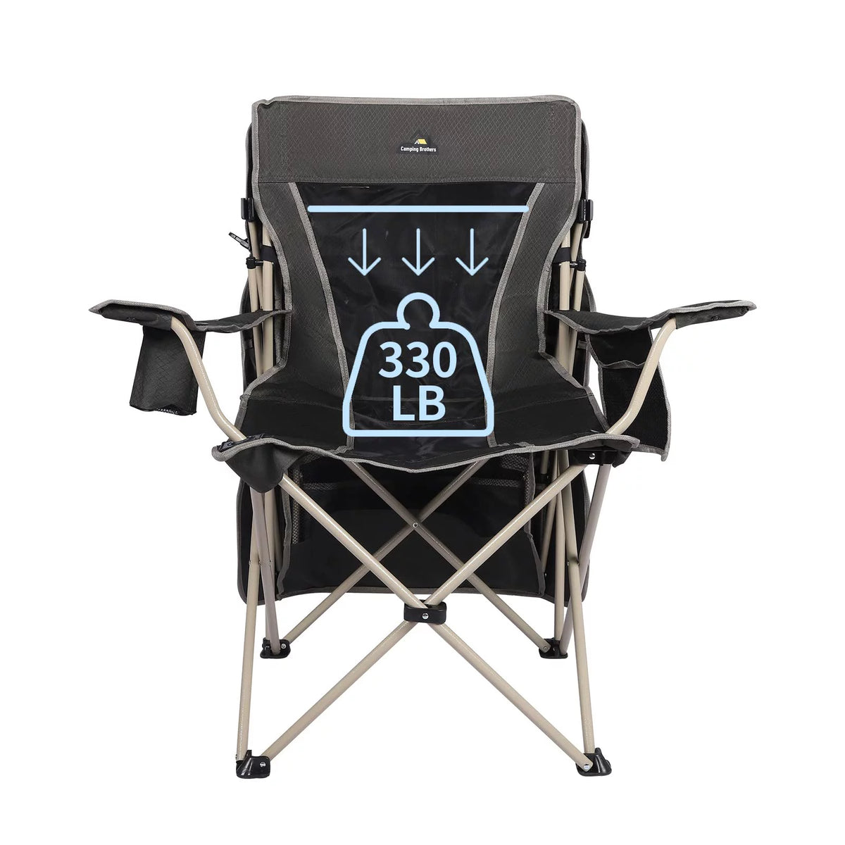 Army Green Folding Camping Chair with Shade Canopy N75305