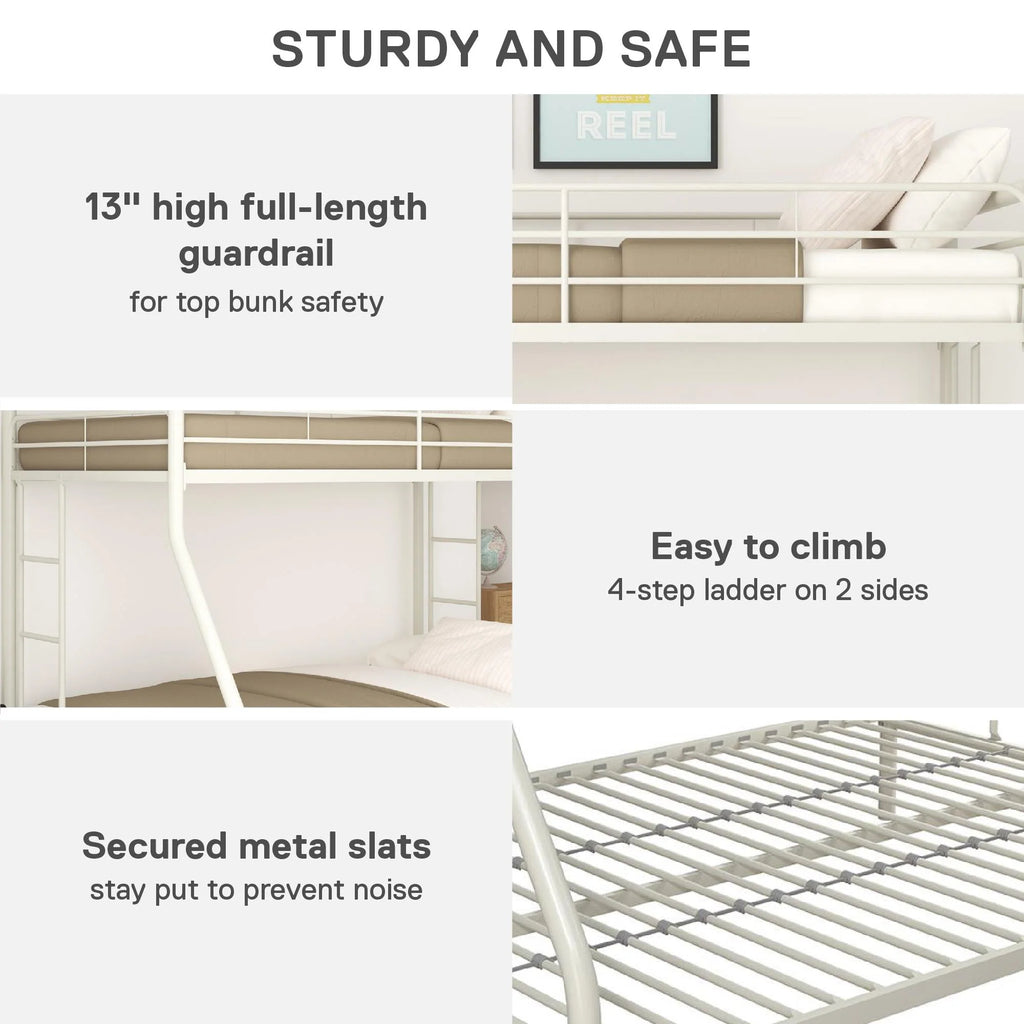 Black Twin over Full Metal Bunk Bed with Ladders J48683