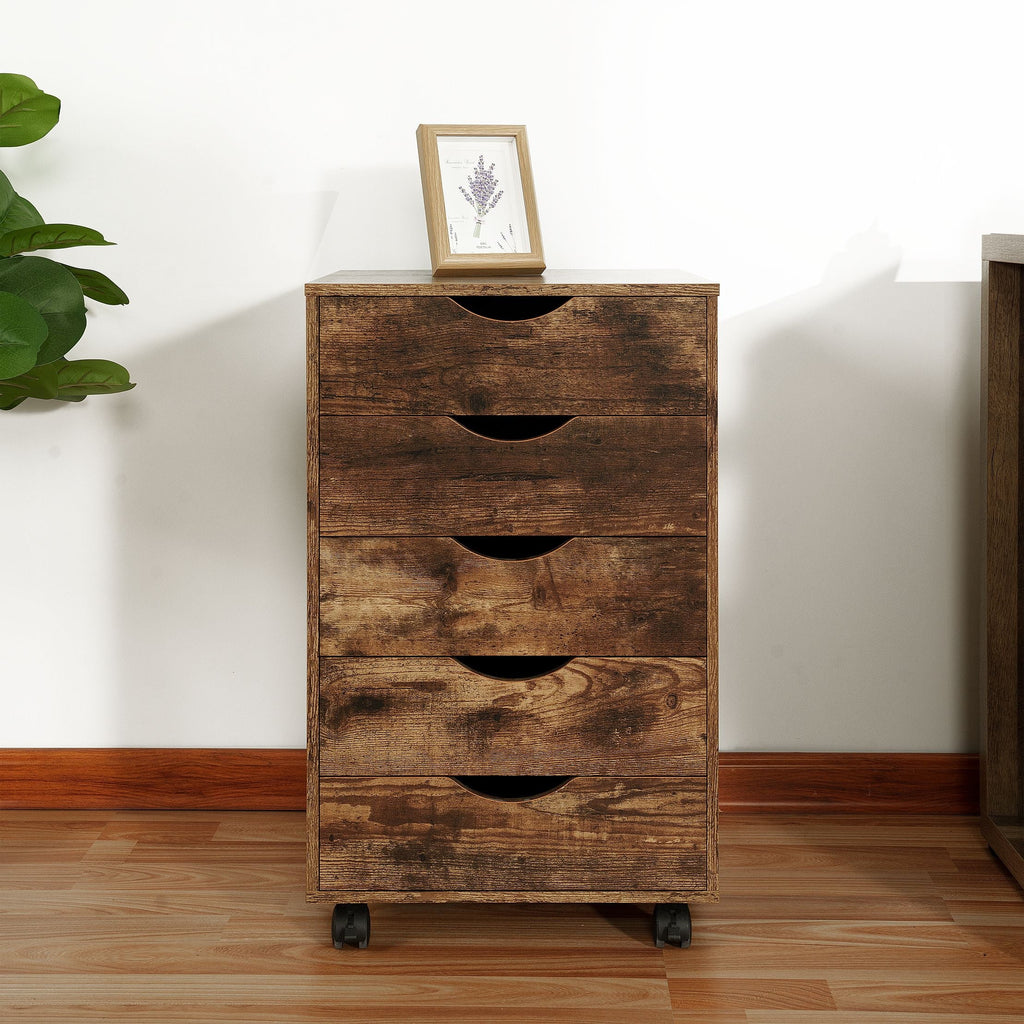 6 Drawer Grey Dresser with Wheels X294012