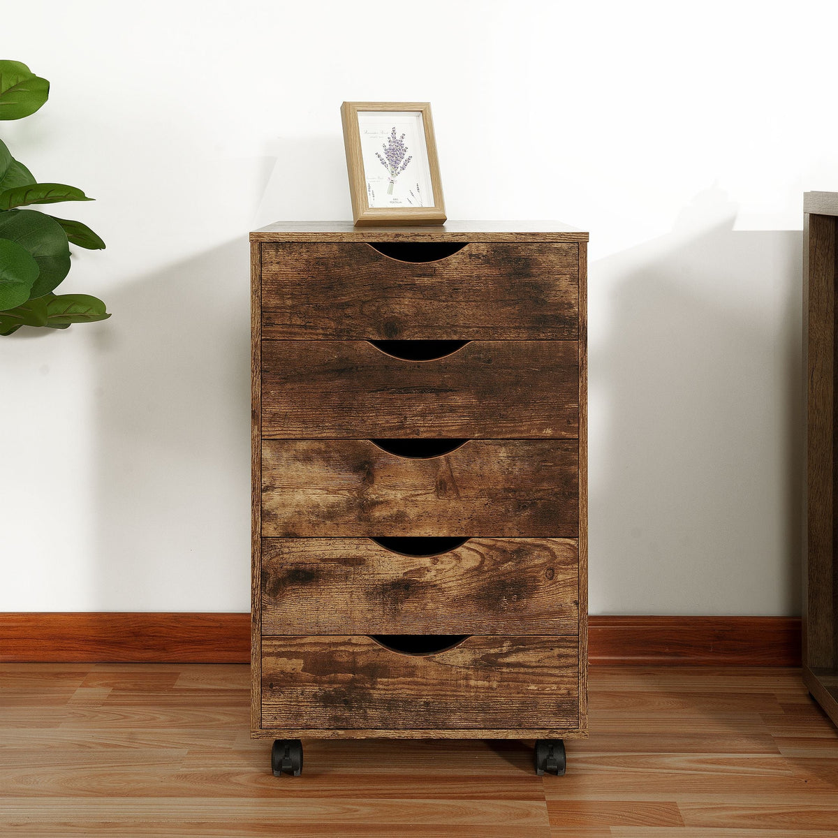 6 Drawer Grey Dresser with Wheels X294012