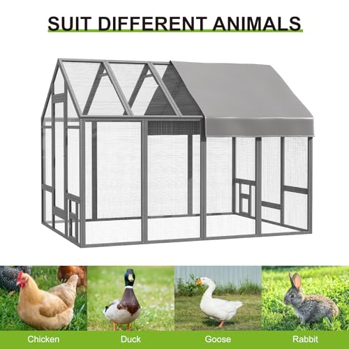Large Wood Chicken Coop with Nesting Box and Run W731