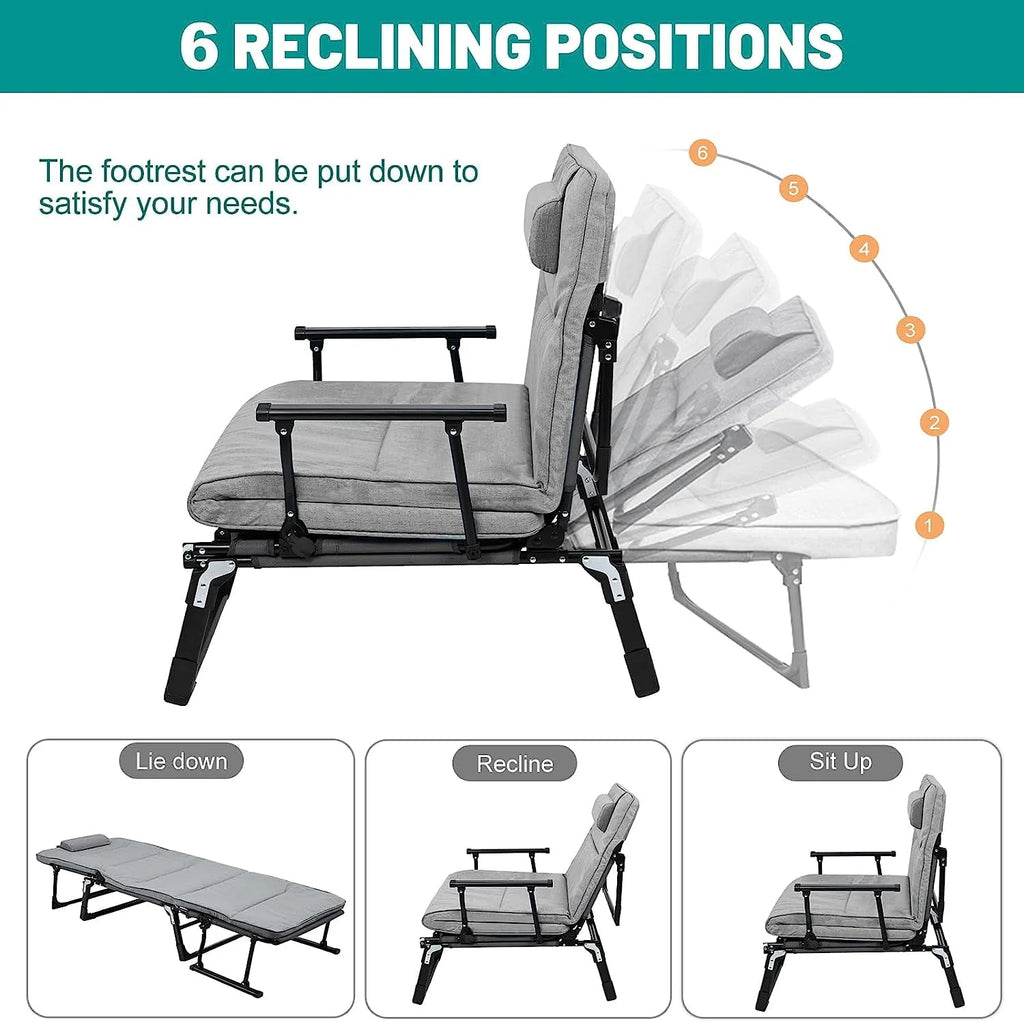3 in 1 Folding Camping Cot Bed with Mattress & Pillow F48018