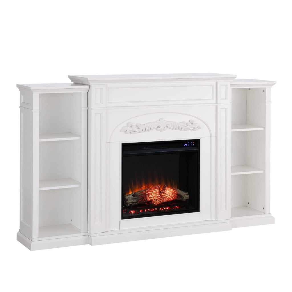 White Electric Fireplace Bookcase E624