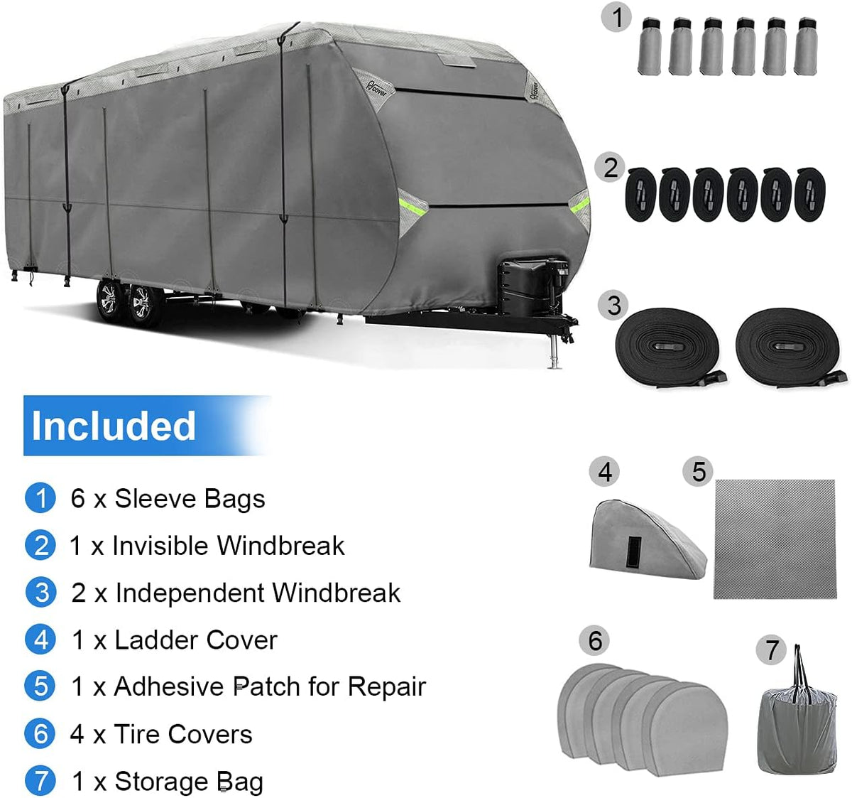 30-33 ft Non-Woven Fabric Waterproof RV Cover Y564725