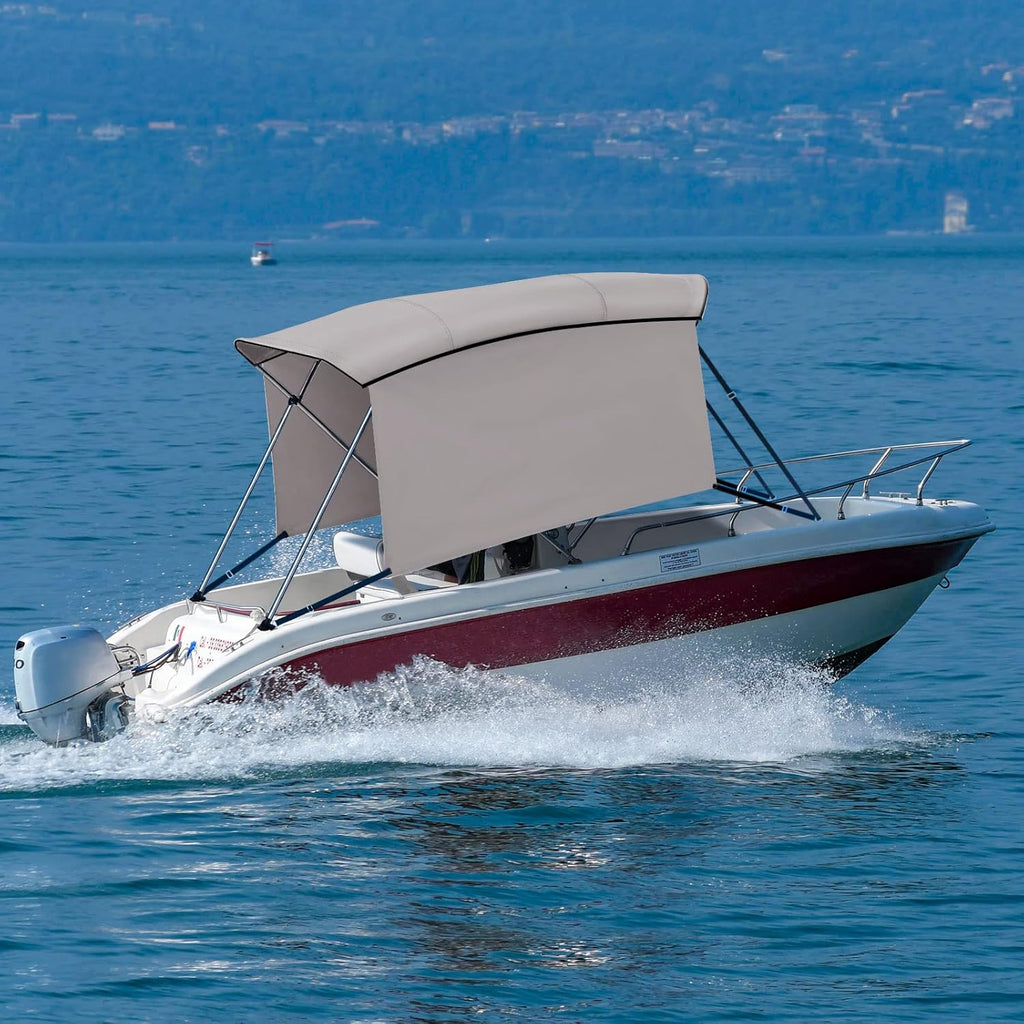 3 / 4 Bow Bimini Top Cover with Sidewalls Boat Canopy with 1 Inch Aluminum Frame G661734