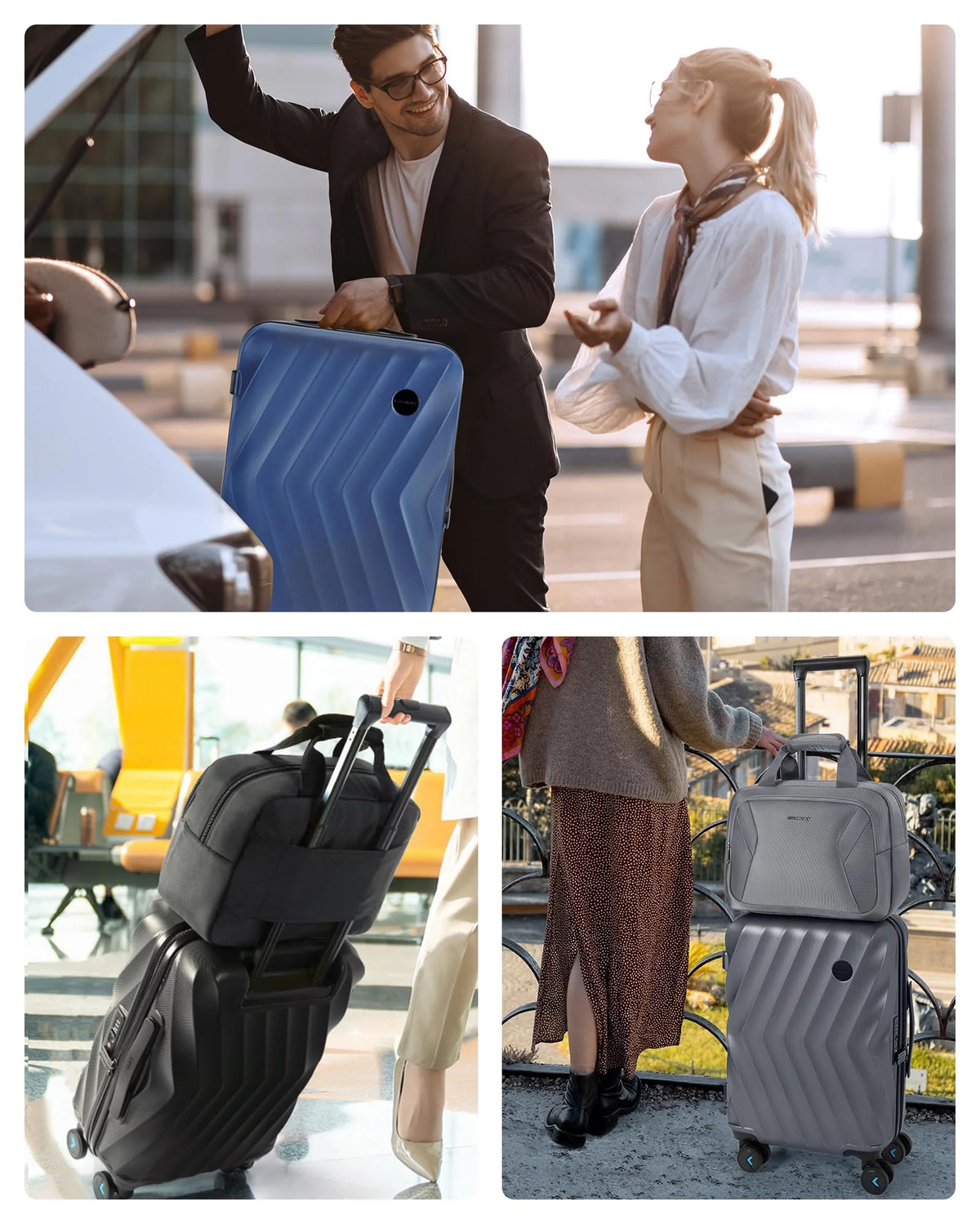 2 Piece Hardside Carry On Luggage Set with Spinner Wheels & TSA Lock S77259